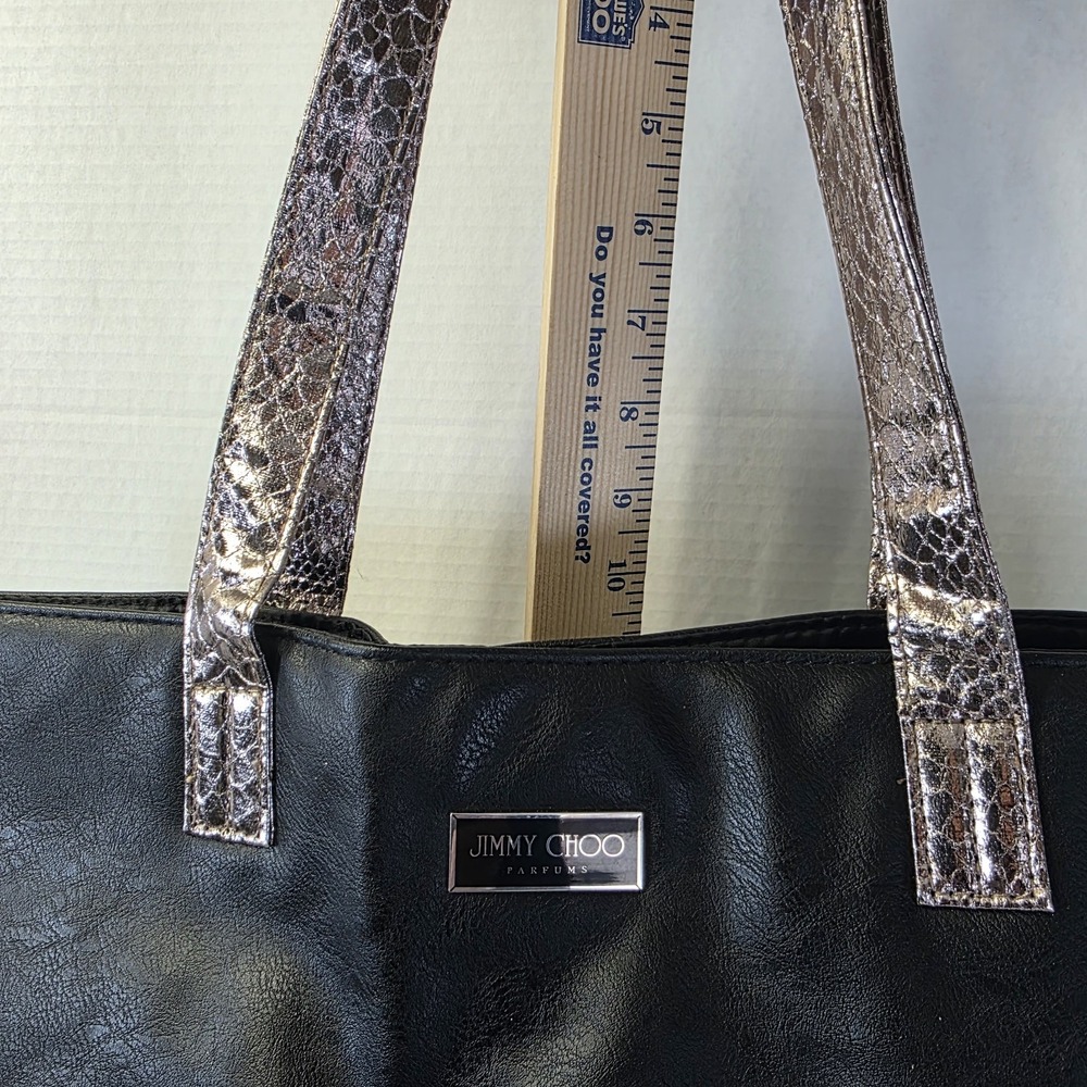 JIMMY CHOO PARFUMS - Large Travel Beach Shopping Black Rose Gold Trim‎ TOTE BAG